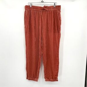J Crew‎ Pants Women’s 14 Velvet Coral Pink Joggers Pull On Comfort Drawstring